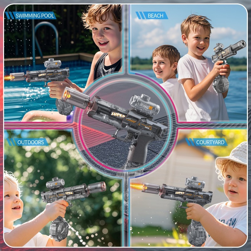 🔫 Pistola de Agua Eléctrica Automática con Luces LED | Recarga Automática para Niños y Adultos - Imagen 4